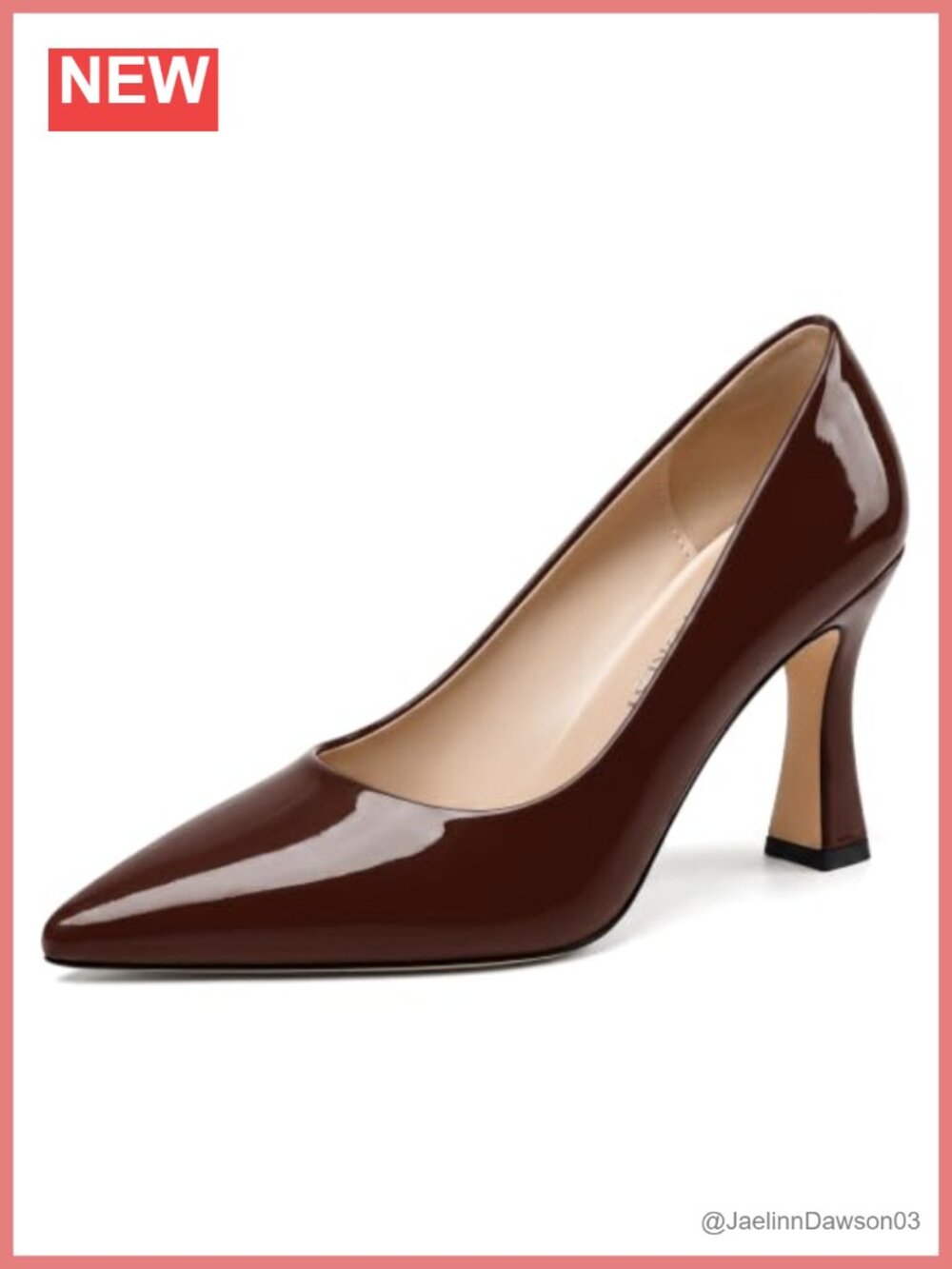SHOWFOREST Patent Leather Pointed Toe Pumps Stiletto High Heels Women's Slip-On